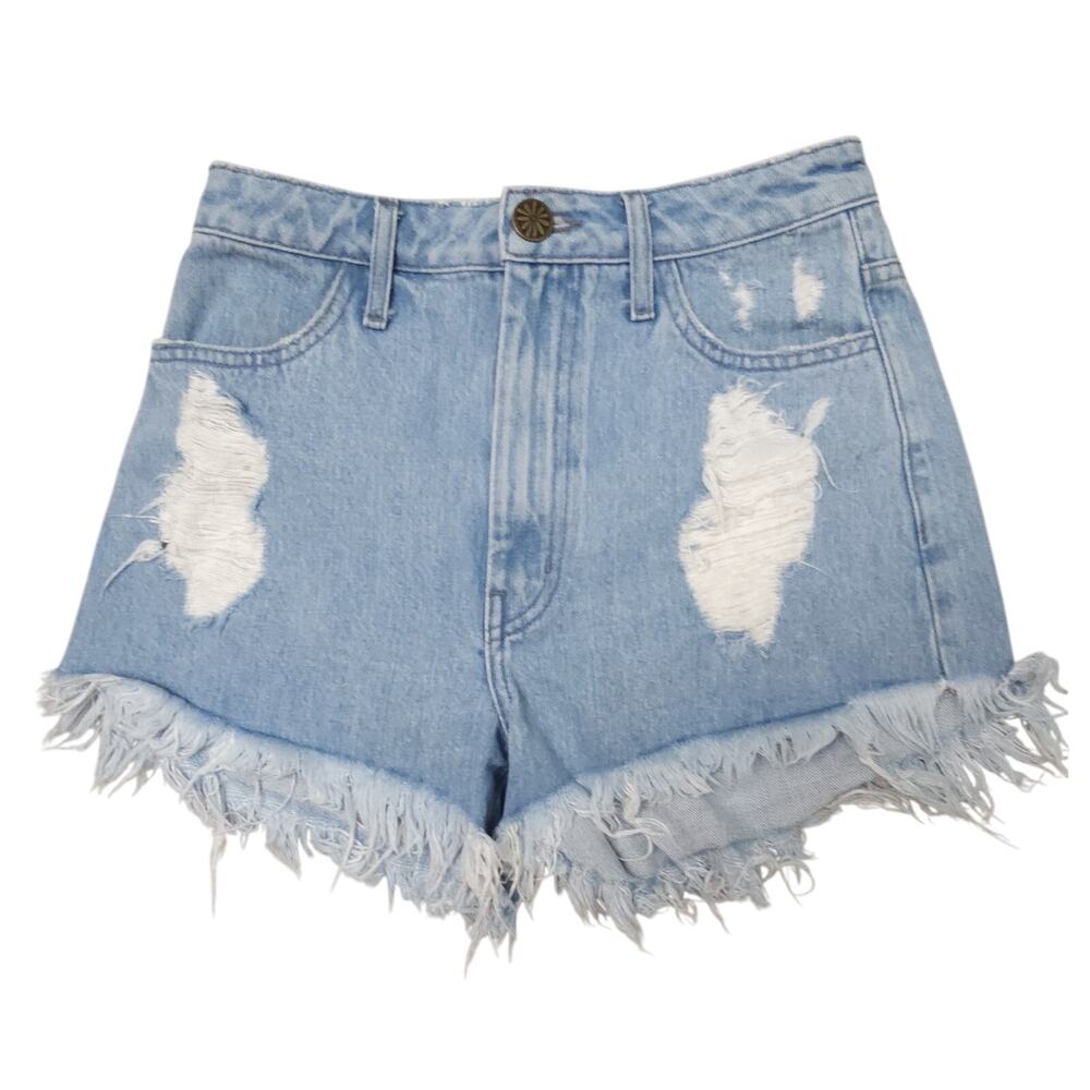Show Me Your Mumu Womens Houston Cotton Four Pocket High-Rise Denim Shorts - Picture 3 of 6
